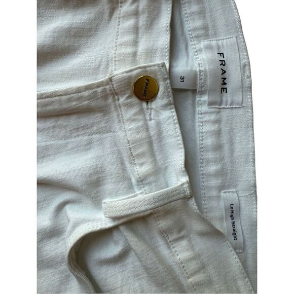 FRAME Le High Ankle Straight Jeans In white Size 31/12 - Picture 7 of 9
